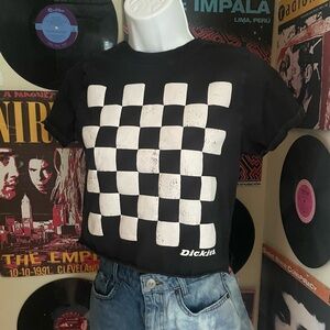 Dickies intentionally worn checkered print cropped top